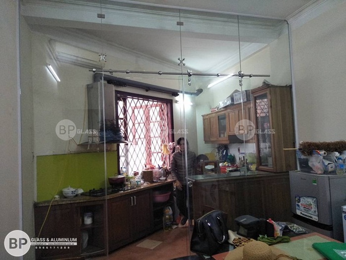 Thi công cửa kính trượt tại nhà anh Vinh Hồ Ba Mẫu, Đống Đa