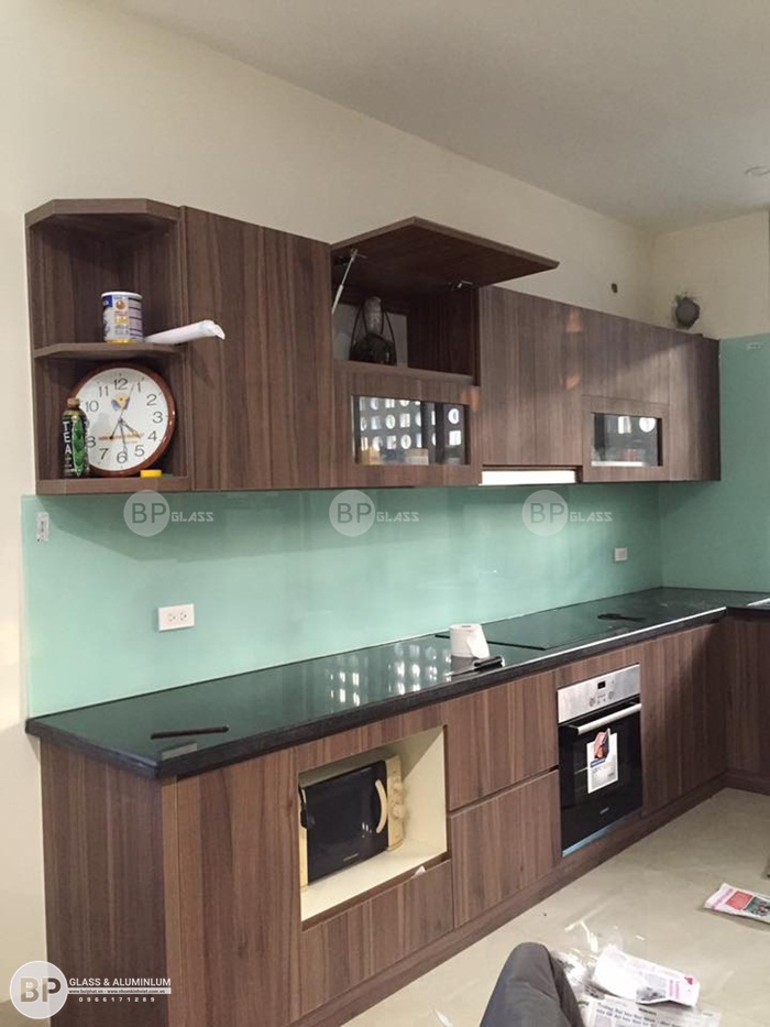 Hình ảnh kính ốp bếp nhà anh Giang tại Thanh Oai HN
