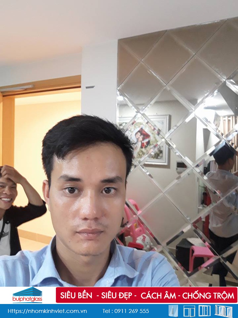 Gương ghép hình quả trám tại Chung Cư Masteri Quận 2, HCM