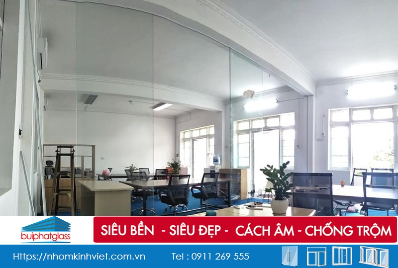 Vách kính cường lực cho tổng cty 36 Giải Phóng Bộ Quốc Phòng