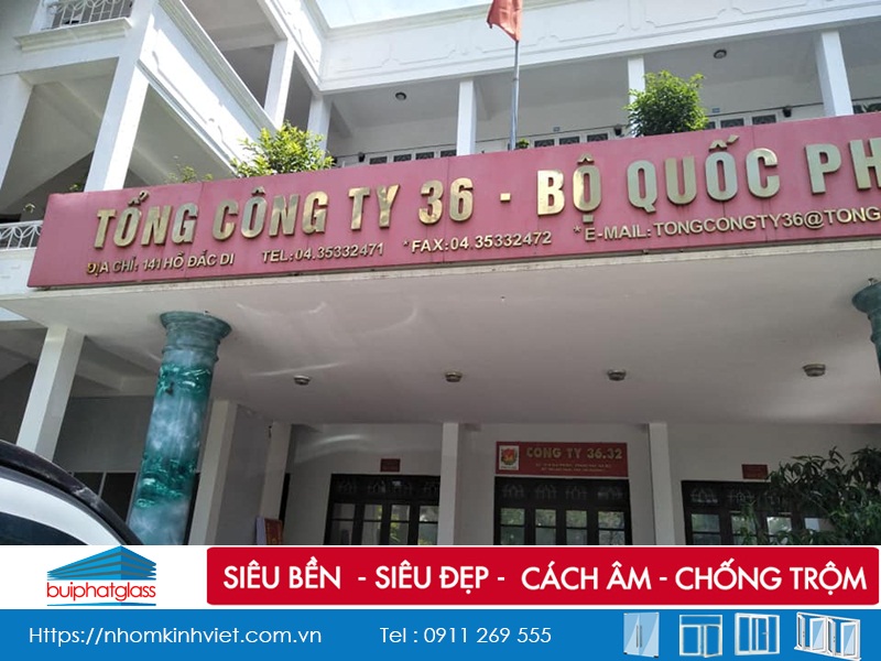 Vách kính cường lực cho tổng cty 36 Giải Phóng Bộ Quốc Phòng
