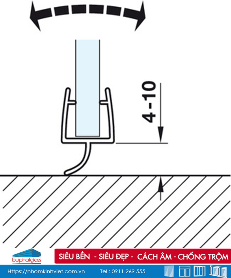 Ron (gioăng) cửa kính cường lực