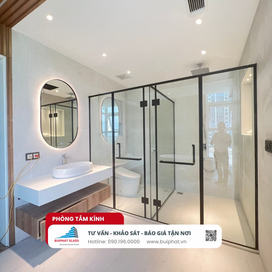 Lắp vách kính phòng tắm và khu vực vệ sinh Cát Linh, Đống Đa